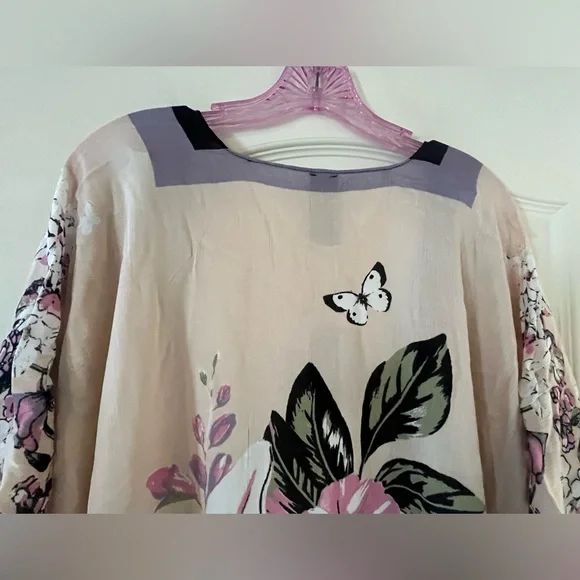 New! Vince Camuto Lily Botanical Floral Kimono Cardigan, Wrap Rayon OSFM - Picture 7 of 16